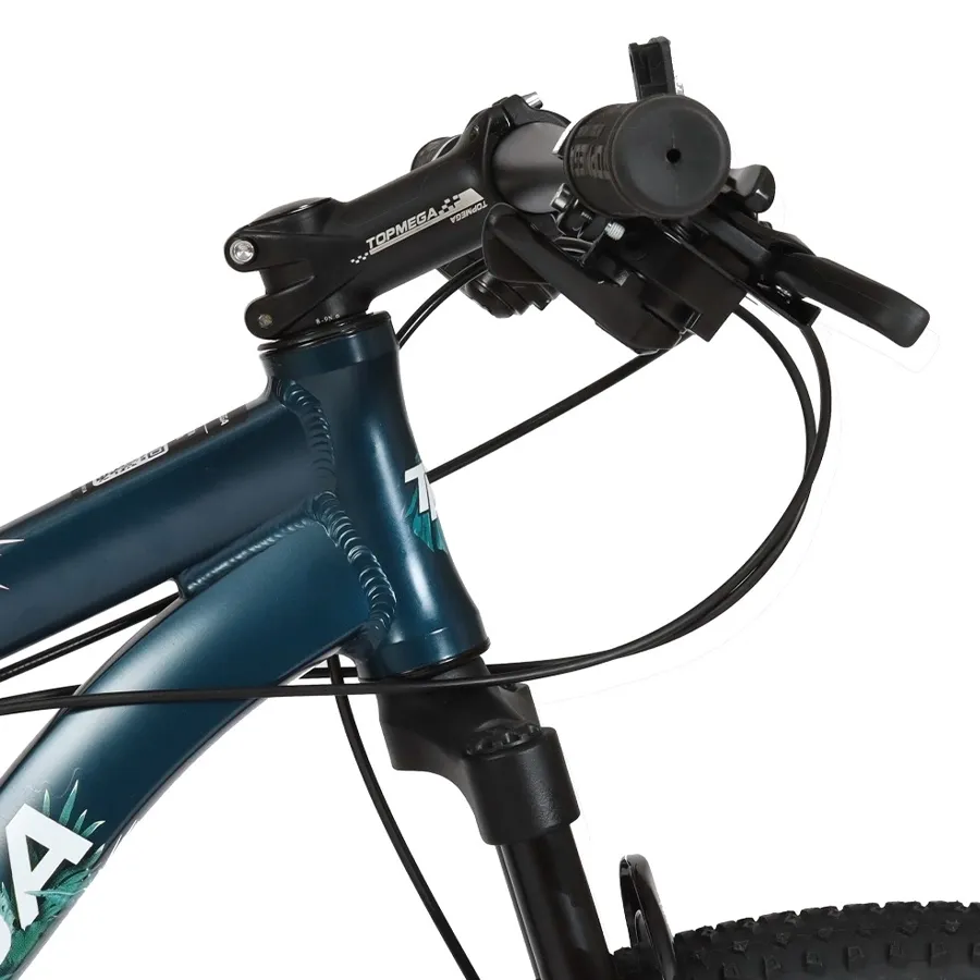 Imagen 2 de 10 de Bicicleta TopMega Mountain Bike Flamingo Aluminio R29 21vel-AZUL/BLANCO/VERDE