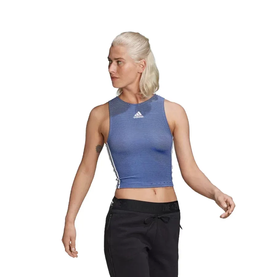 Imagen 3 de 6 de Remera adidas ZippableRibbed-AZUL