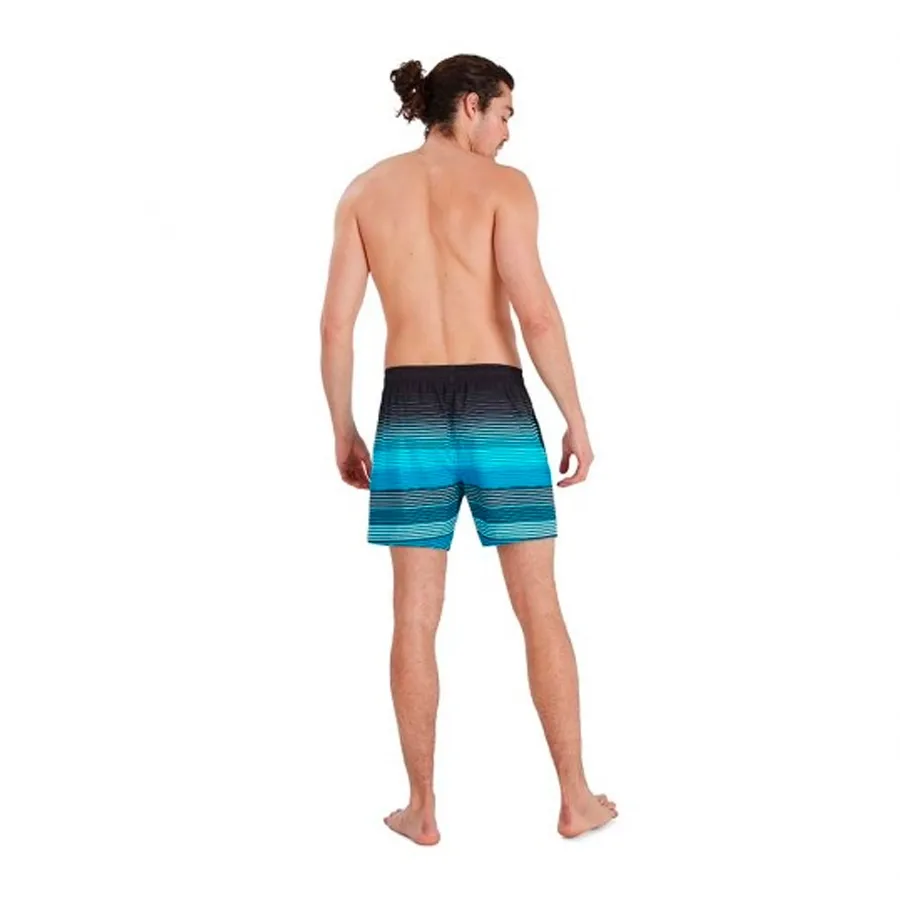 Imagen 2 de 3 de Malla Speedo Placement Leisure 16-NEGRO/CELESTE/AZUL