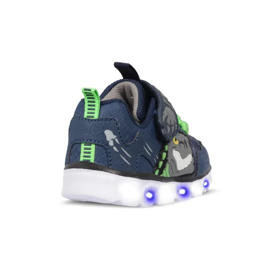 Imagen 1 de 3 de Zapatillas Footy Mini Jurassic Con Luz Led-MARINO/VERDE