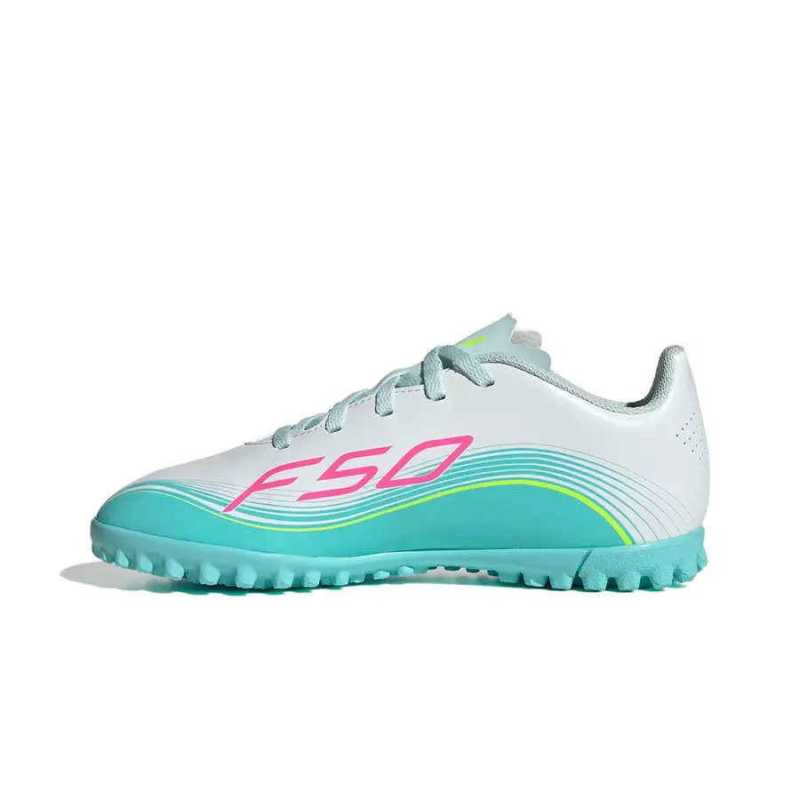 Imagen 2 de 7 de Botines adidas F50 Messi Club Tf-BLANCO/TURQUESA/FUCSIA