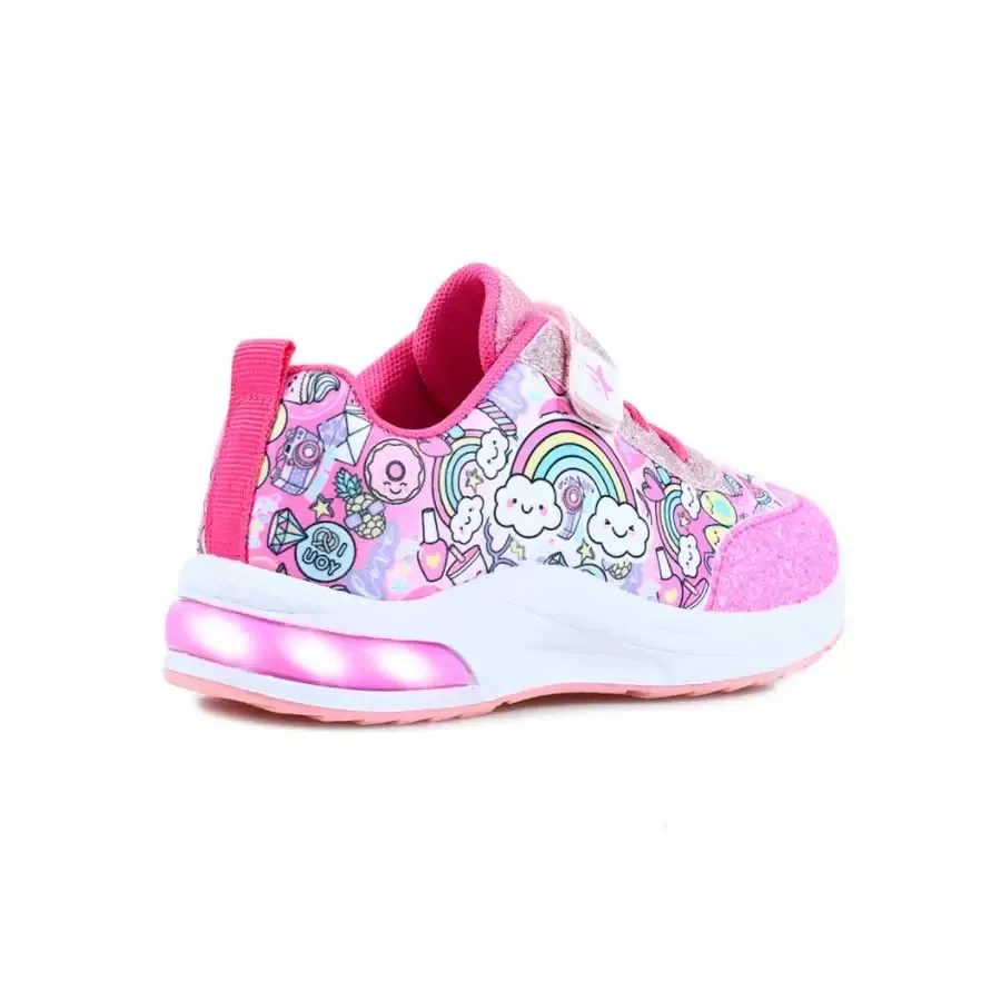 Imagen 2 de 5 de Zapatillas Footy Inyectada C/Luz-FUCSIA/BLANCO