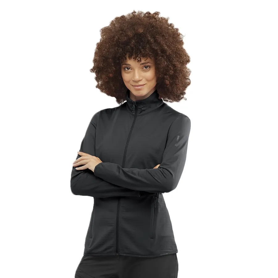 Imagen 3 de 4 de Campera Salomon Outrack Full Zip Mid-NEGRO