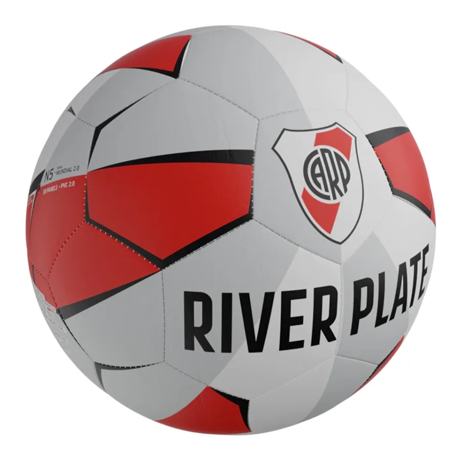 Imagen 2 de 4 de Pelota DRB de Futbol Mundial 2.0 River-BLANCO/ROJO/NEGRO