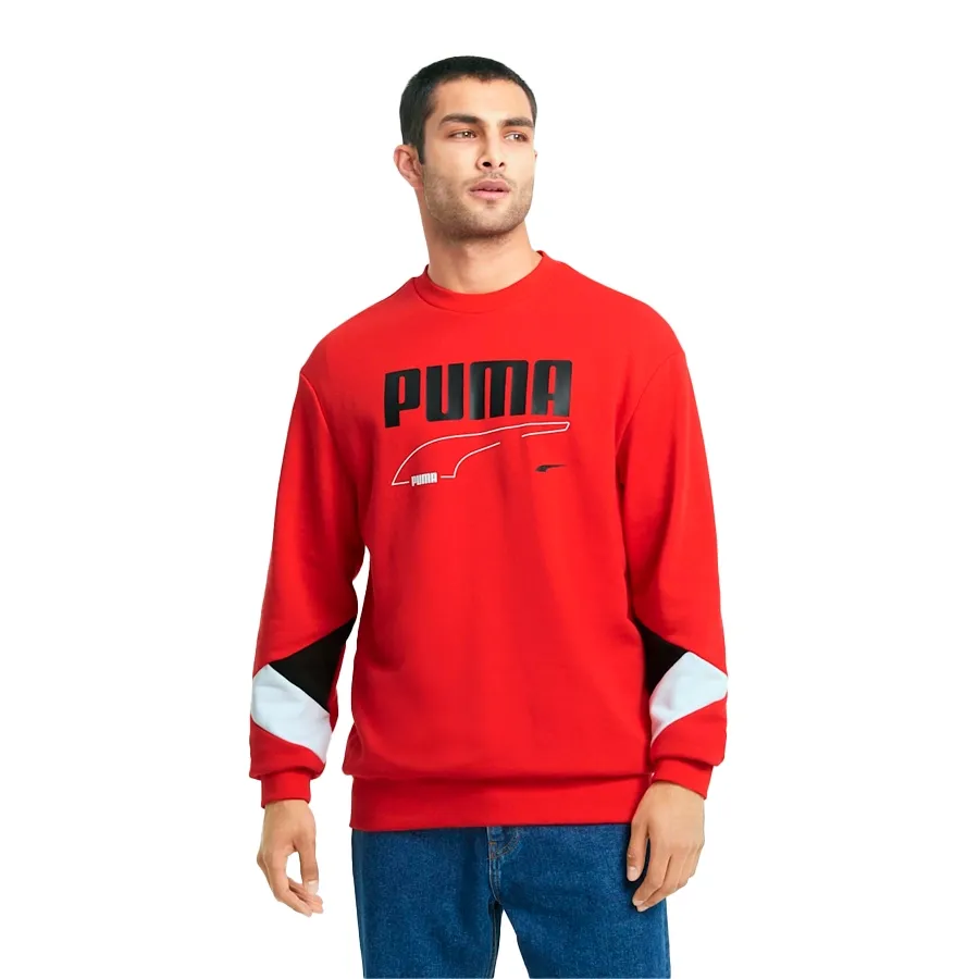 Imagen 2 de 3 de Buzo Puma Rebel Crew-ROJO/NEGRO/BLANCO