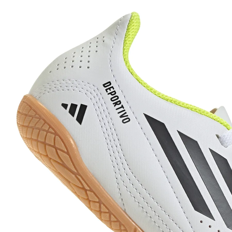 Imagen 6 de 7 de Botines adidas Deportivo III In-BLANCO/NEGRO/AMARILLO