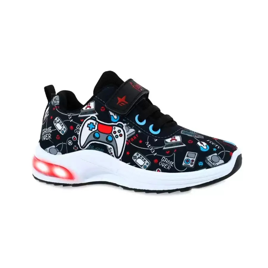 Imagen 0 de 4 de Zapatillas Footy Inyectada C/Luz-NEGRO/ROJO