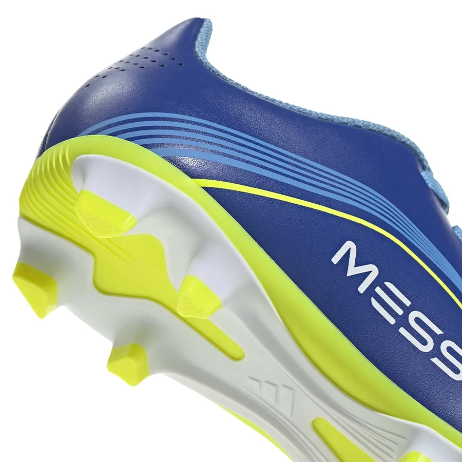 Imagen 6 de 7 de Botines adidas F50 Messi Club Fg-AZUL FRANCIA/AMARILLO FLUOR/CELESTE