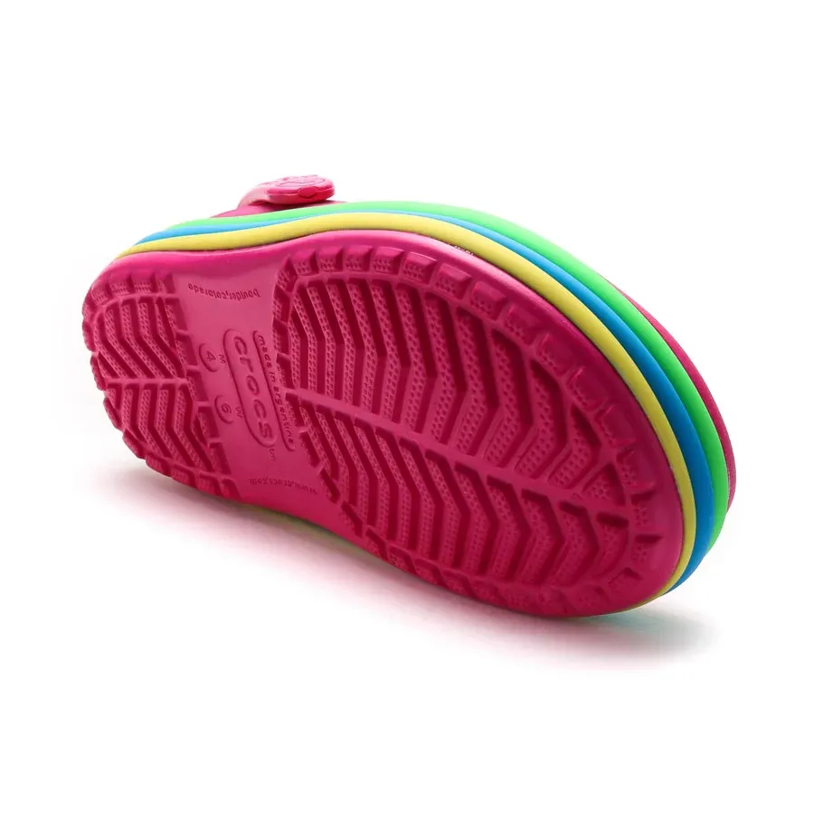 Imagen 3 de 4 de Ojotas Crocs Crocband Rainbow Band Clog-FUCSIA/VERDE/CELESTE/AMARILLO