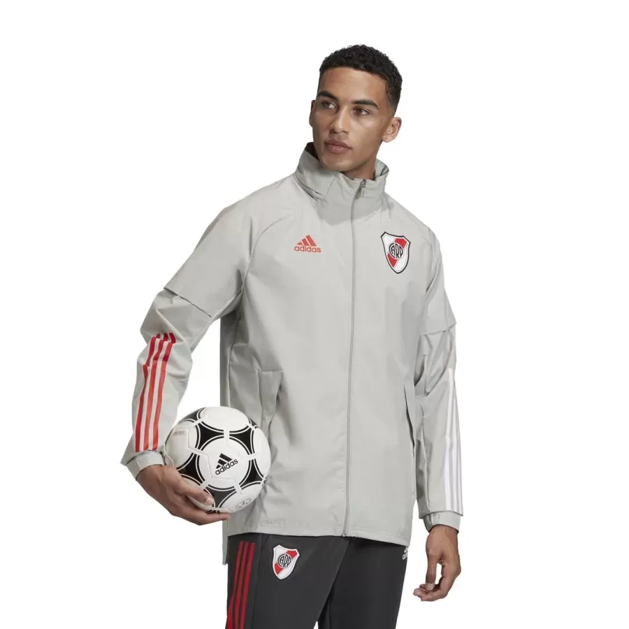 Imagen 2 de 7 de Campera adidas River Plate Aw Jkt-GRIS/ROJO