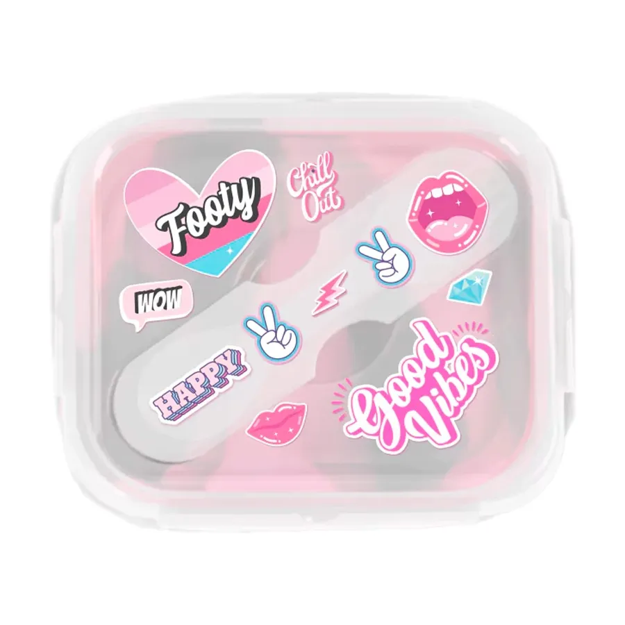Imagen 1 de 3 de Tupper PLegable Footy Good Vibes-ROSA/NEGRO