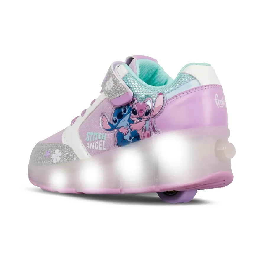 Imagen 1 de 3 de Zapatillas Footy Roller Stitch con Ruedas+Luz Led-LILA/PLATA/AQUA
