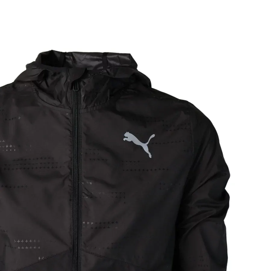 Imagen 2 de 4 de Campera Puma Ignite Hooded Wind-NEGRO