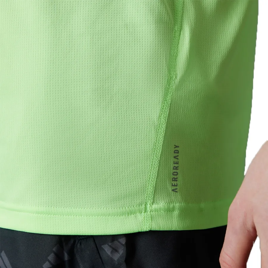 Imagen 3 de 4 de Remera adidas Run It-VERDE FLUOR/NEGRO