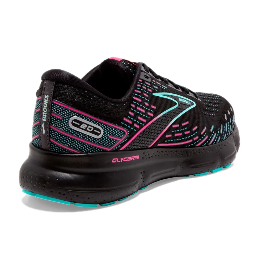 Imagen 1 de 4 de Zapatillas Brooks Glycerin Gts 20-NEGRO/VERDE AGUA/ROSA