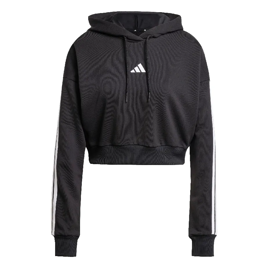 Imagen 1 de 5 de Buzo adidas Essentials French Terry Crop 3 Stripes-NEGRO