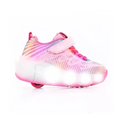 Zapatillas Footy C/Rueda Mesh Luz Led