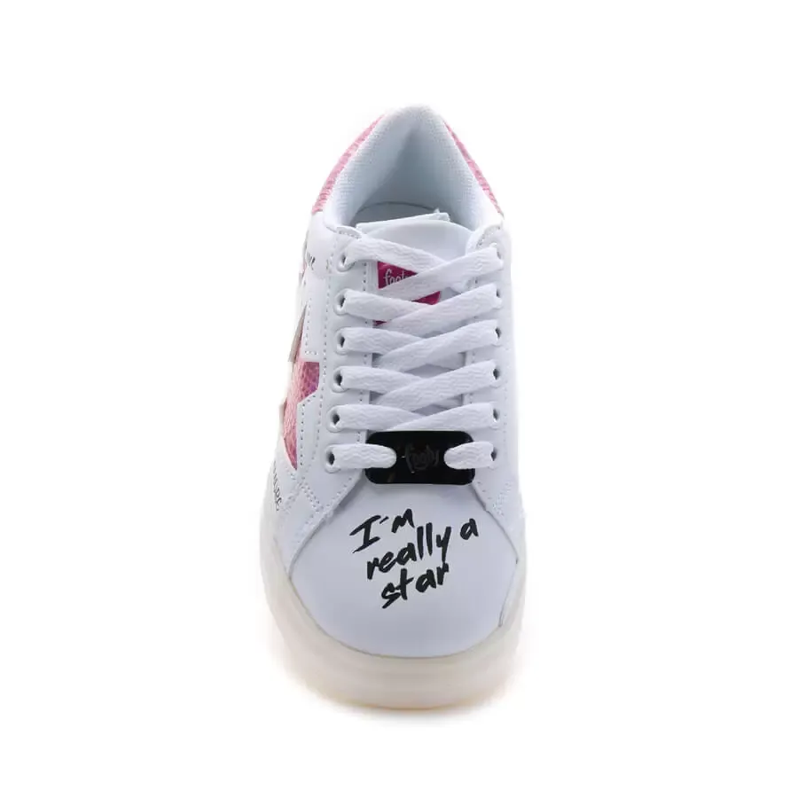 Imagen 1 de 5 de Zapatillas Footy Con Luces Grafitty Laces-BLANCO/ROSA