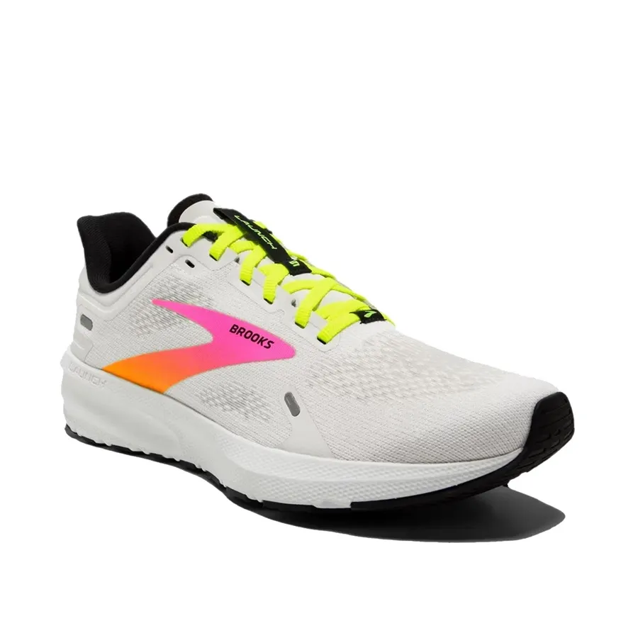 Imagen 1 de 5 de Zapatillas Brooks Launch 9-BLANCO/AMARILLO FLUOR/ROSA