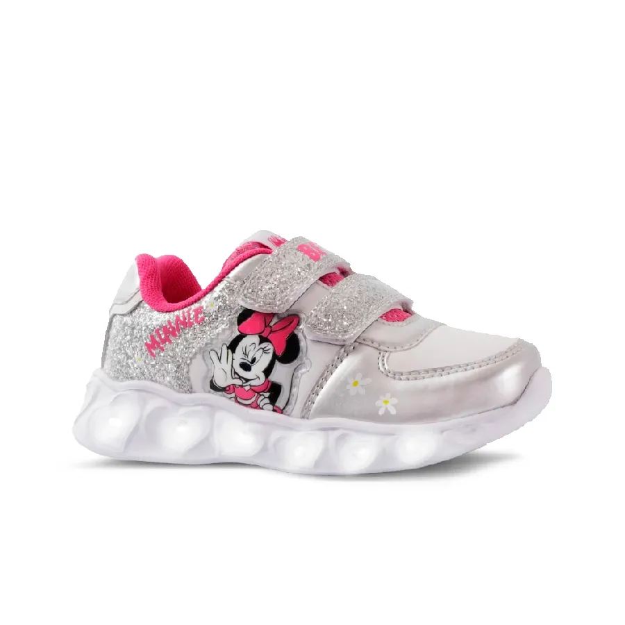 Imagen 0 de 3 de Zapatillas Footy Minnie Con Luz-PLATA/BLANCO/FUCSIA