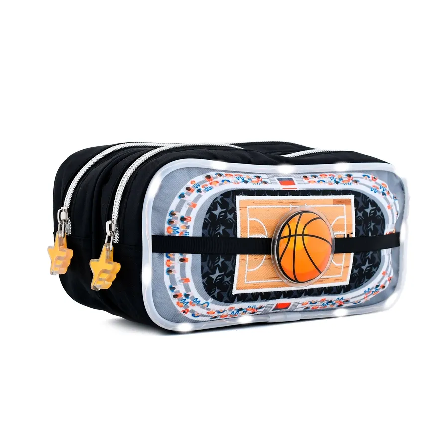 Imagen 1 de 3 de Footy Cartuchera c/luz Basquet-NEGRO