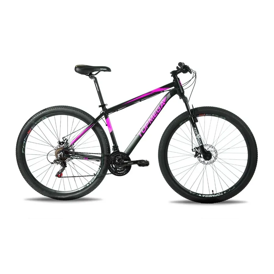 Imagen 0 de 5 de Bicicleta TopMega Mtb Regal R29 21V-NEGRO/ROSA
