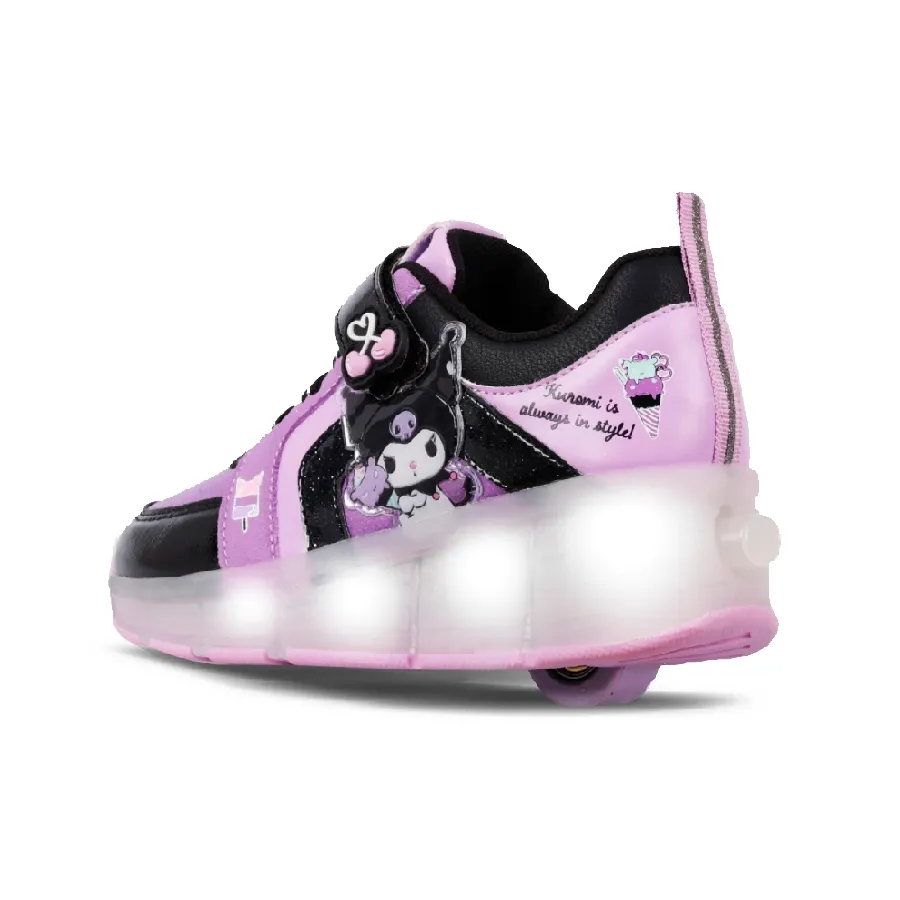 Imagen 1 de 3 de Zapatillas Footy Roller Kuromi con Ruedas+Luz Led-VIOLETA/NEGRO