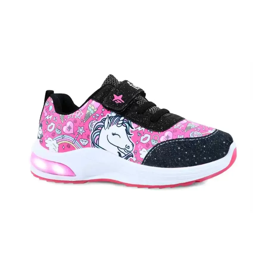 Imagen 2 de 4 de Zapatillas Footy Inyectada C/Luz-FUCSIA/NEGRO