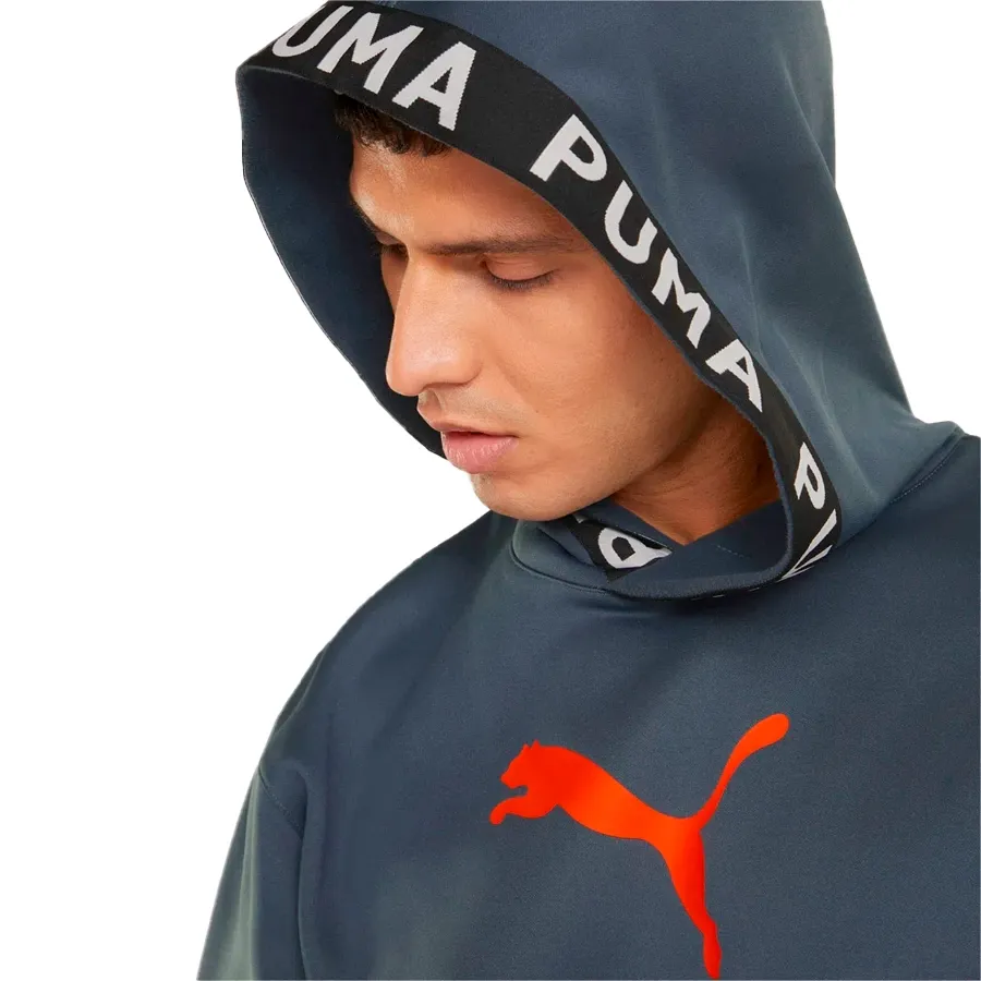 Imagen 4 de 6 de Buzo Puma Train Pwr Fleece-GRAFITO/NARANJA