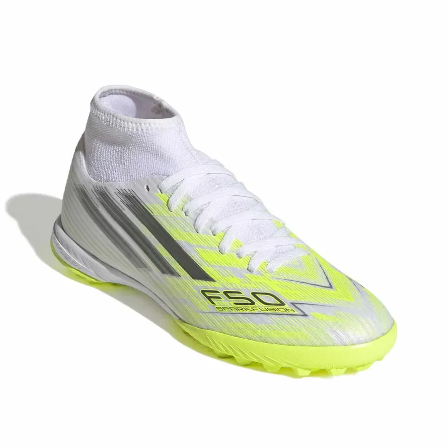 Imagen 1 de 7 de Botines adidas F50 Sparkfusion Club-BLANCO/AMARILLO FLUOR