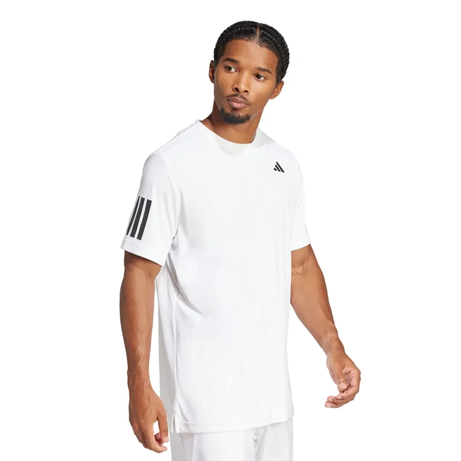 Imagen 1 de 6 de Remera adidas Club Tennis 3 Stripes-BLANCO/NEGRO