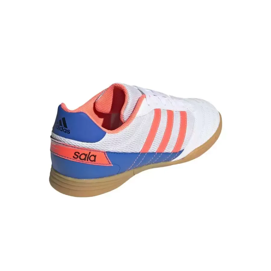 Imagen 1 de 6 de Botines adidas Super Sala J-BLANCO/CORAL/AZUL