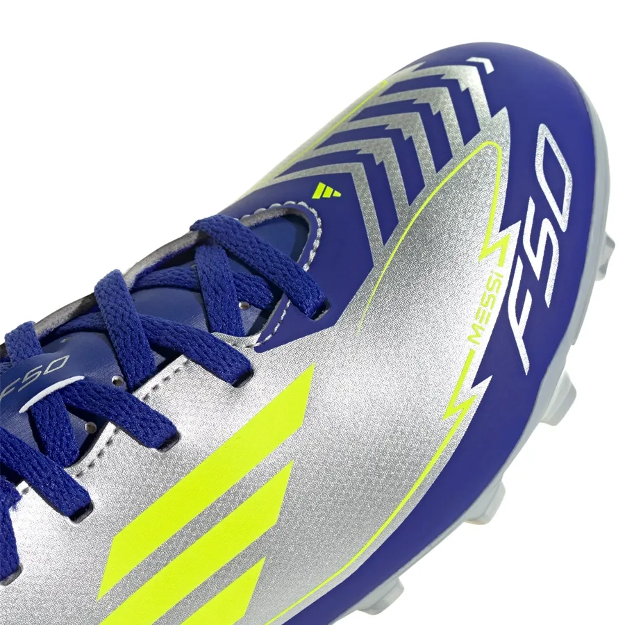 Imagen 6 de 7 de Botines adidas F50 Club Fg/Mg Jr Messi-PLATA/VIOLETA/AMARILLO