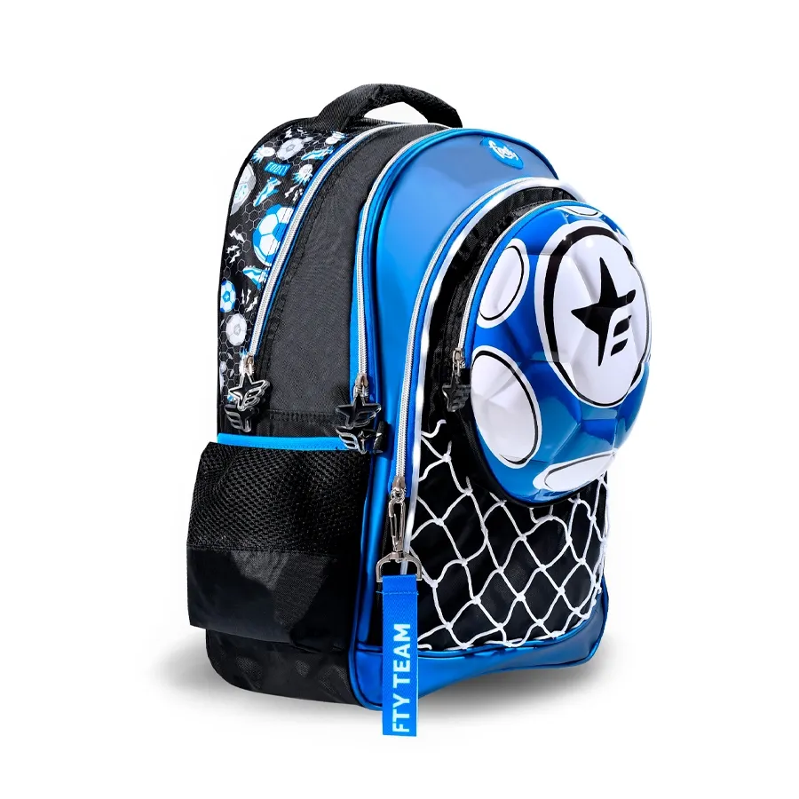 Imagen 1 de 2 de Mochila Footy Espalda 18" Futbol-AZUL/NEGRO/BLANCO