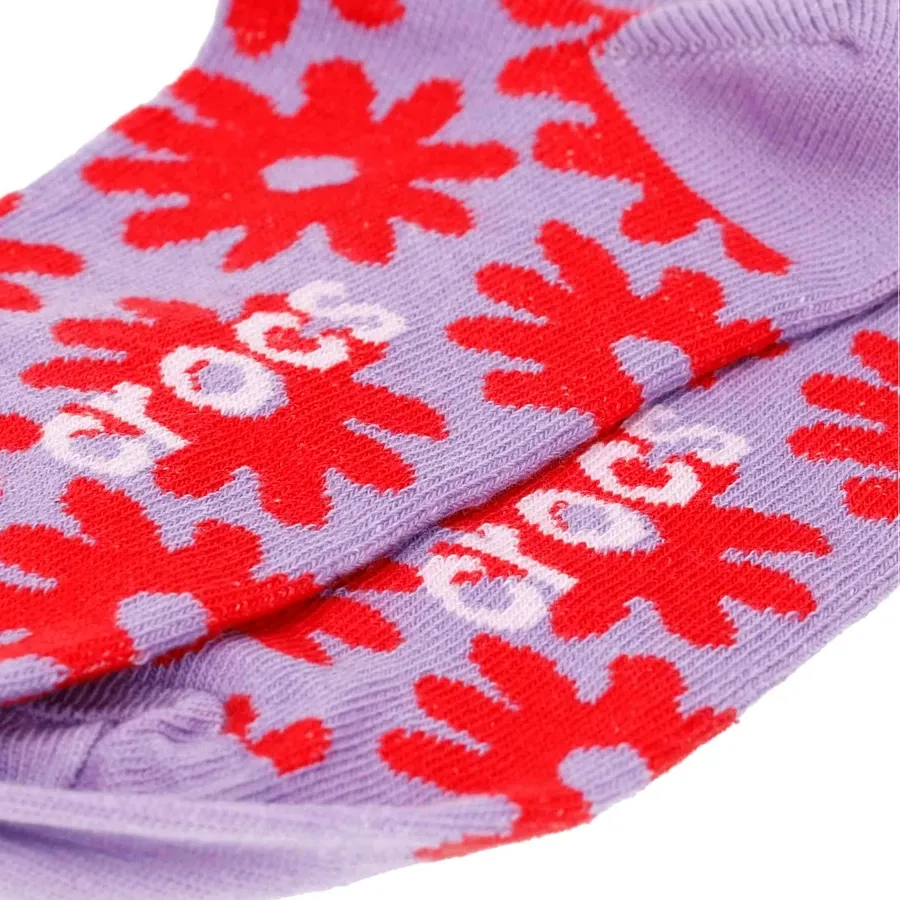 Imagen 1 de 2 de Medias Crocs Flowers 3/4-VIOLETA/ROJO
