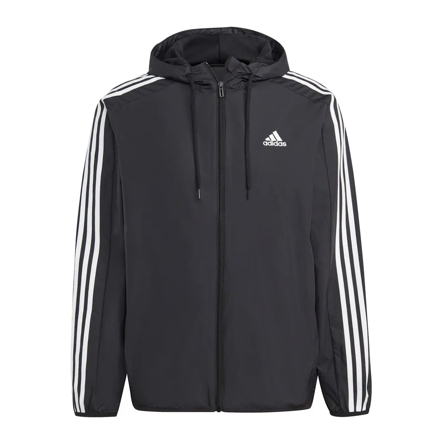 Imagen 4 de 5 de Campera adidas Rompevientos Essentials 3 Tiras-NEGRO/BLANCO
