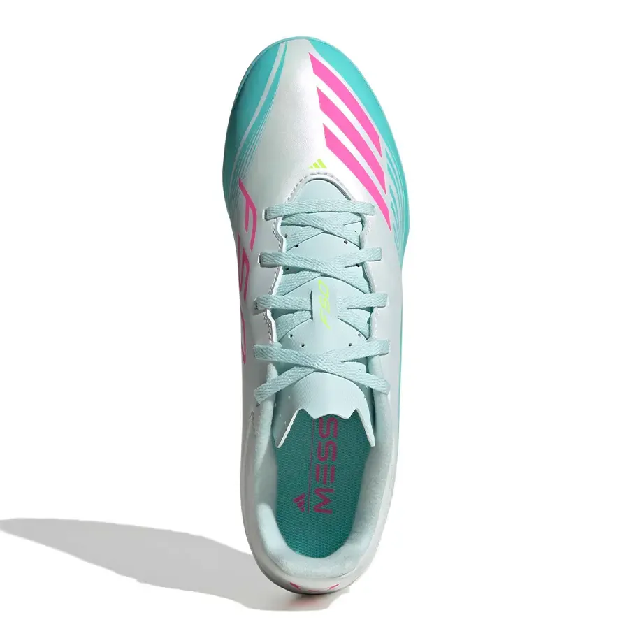 Imagen 3 de 7 de Botines adidas F50 Messi Club Tf-BLANCO/TURQUESA/FUCSIA