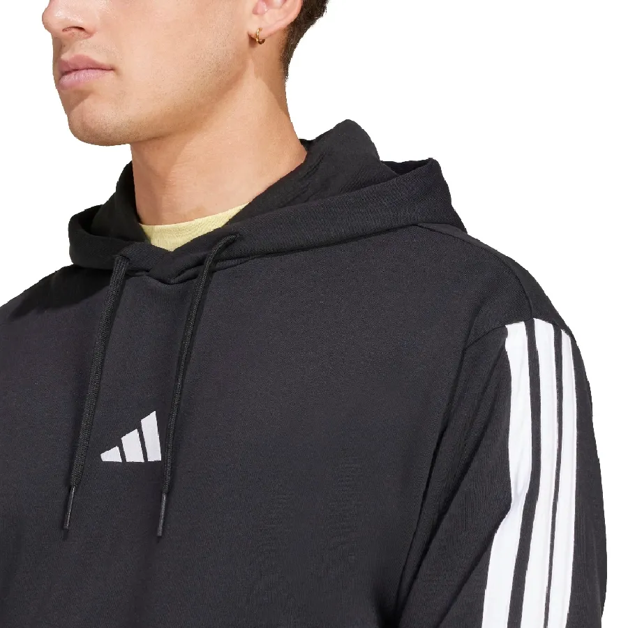 Imagen 3 de 5 de Buzo adidas french terry 3 Stripes Essentials-NEGRO/BLANCO
