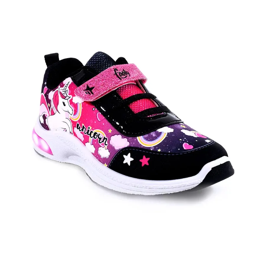 Imagen 1 de 4 de Zapatillas Footy Pop C/Luz Unicornio-NEGRO/FUCSIA/VIOLETA