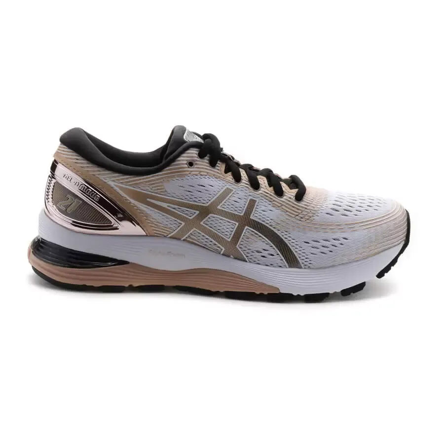 Imagen 4 de 5 de Zapatillas Asics Gel Nimbus 21 Platin W-BLANCO/DORADO