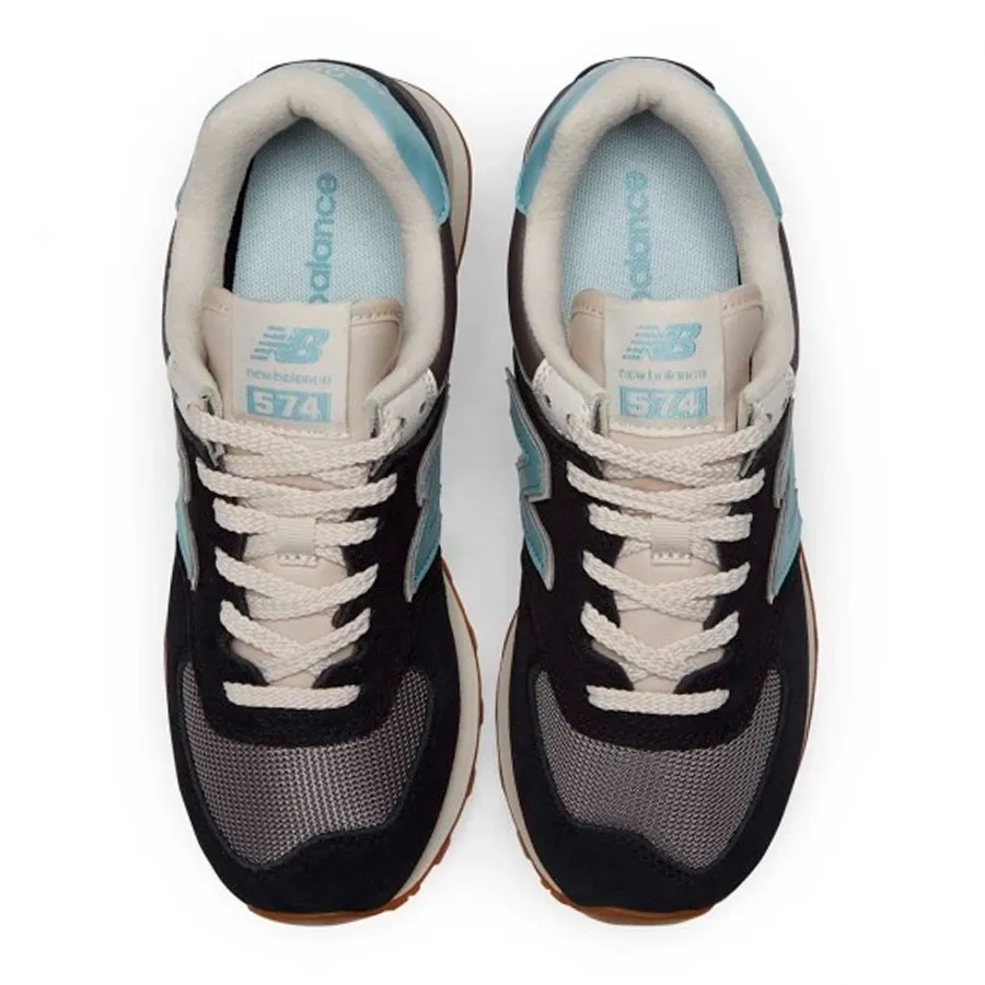 Imagen 3 de 5 de Zapatillas New Balance 574-NEGRO/CELESTE/NATURAL