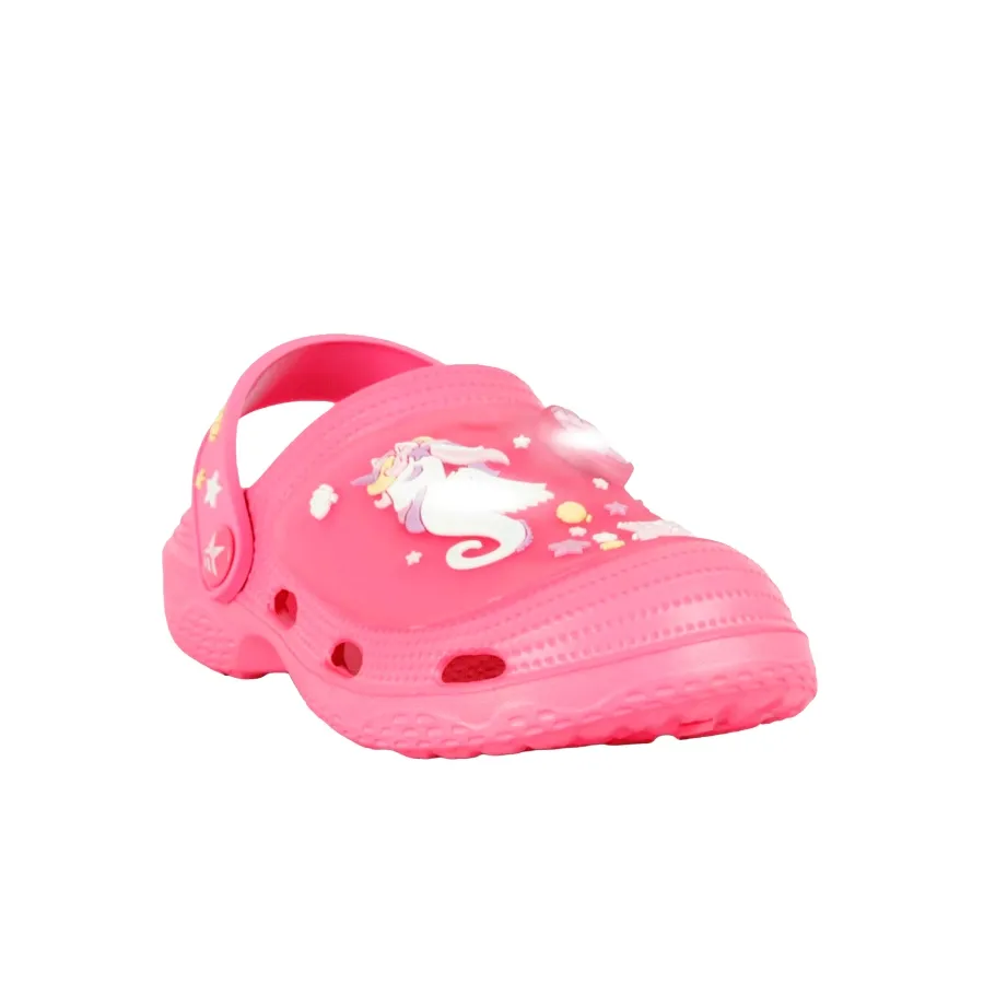 Imagen 1 de 4 de Sandalias Footy clogs Con Luces Unicornio 25-ROSA/BLANCO