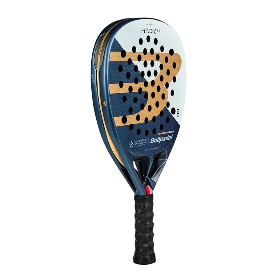 Imagen 1 de 4 de Paleta Bullpadel Hack 04 Tf 24-MARINO/BLANCO/DORADO