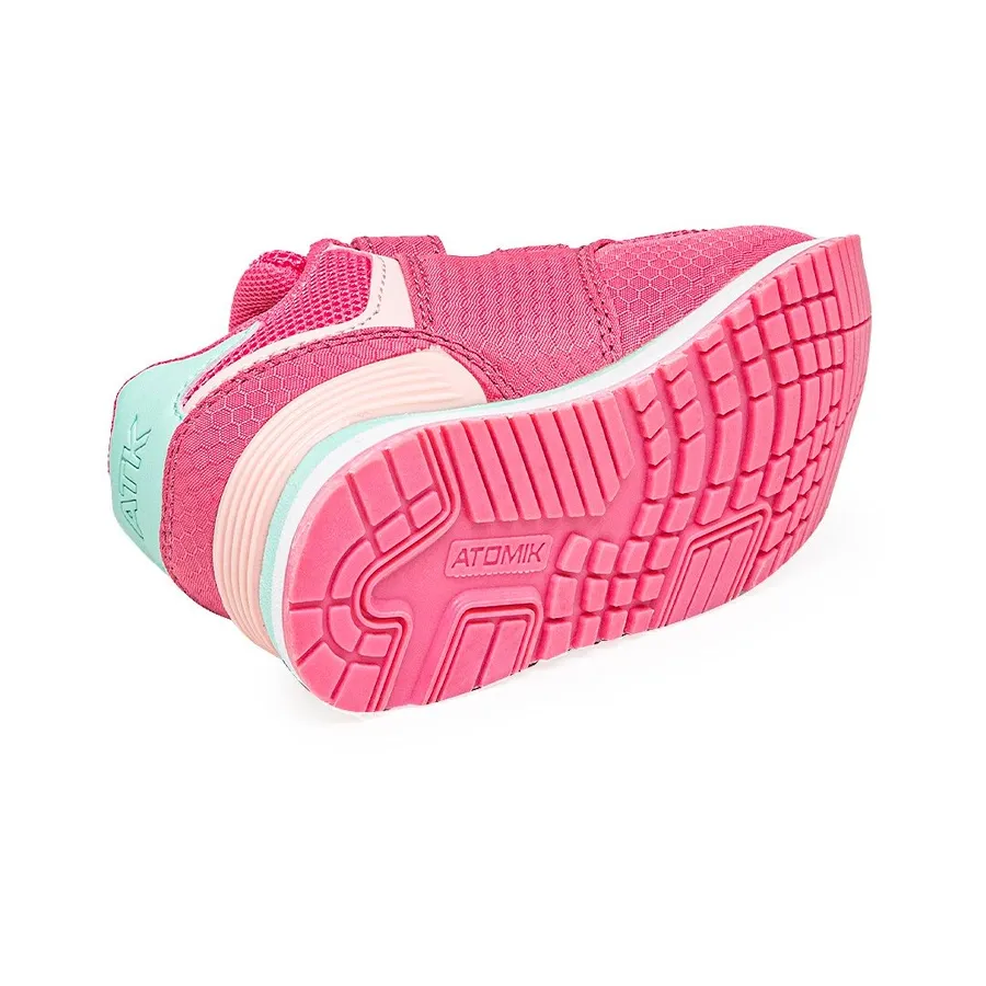 Imagen 3 de 4 de Zapatillas Atomik Casual Velcro Jamaica 22-ROSA/VERDE AGUA