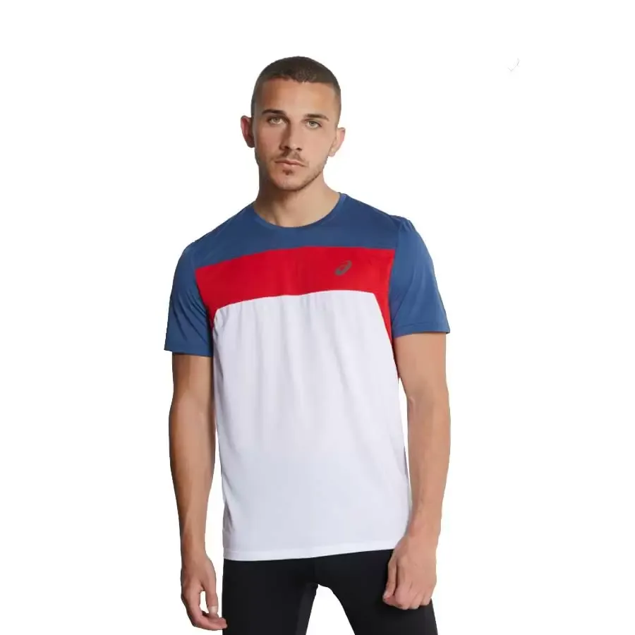 Imagen 2 de 3 de Remera Asics Race Ss Top-BLANCO/ROJO/AZUL