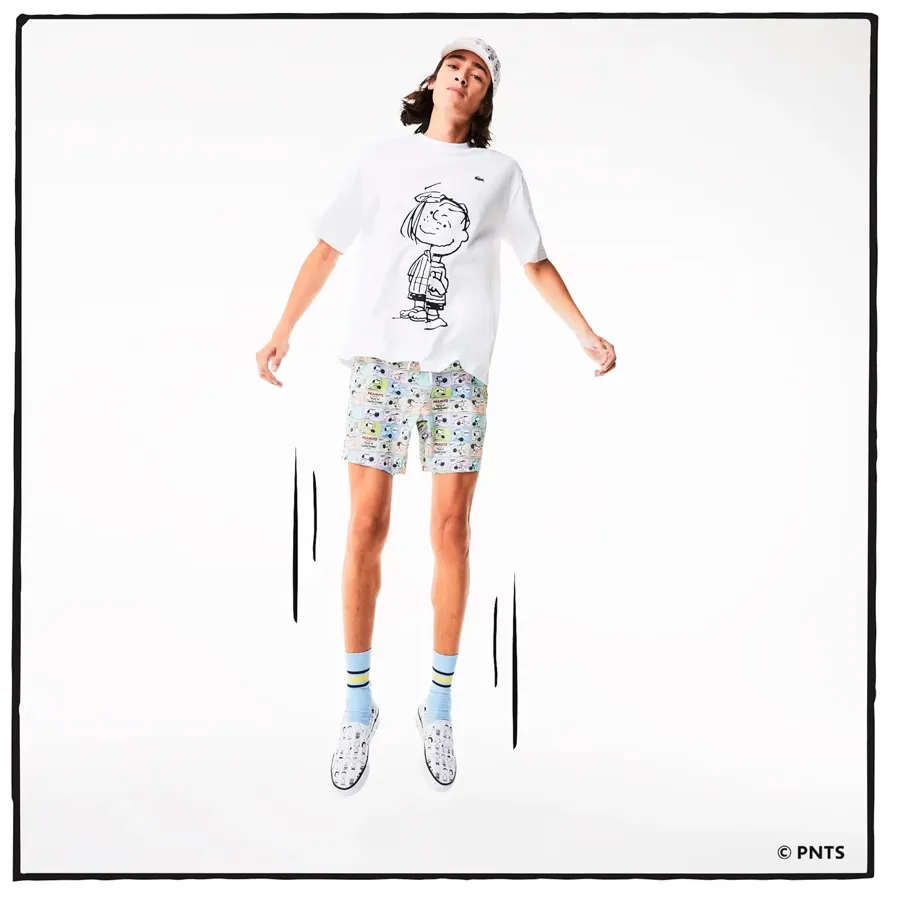 Imagen 3 de 5 de Remera Lacoste Colección Peanuts-BLANCO/NEGRO