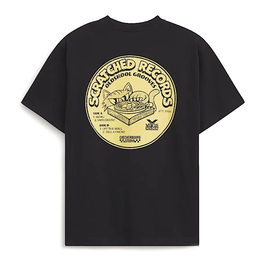 Imagen 3 de 4 de Remera Vans Scratched Record SS-NEGRO