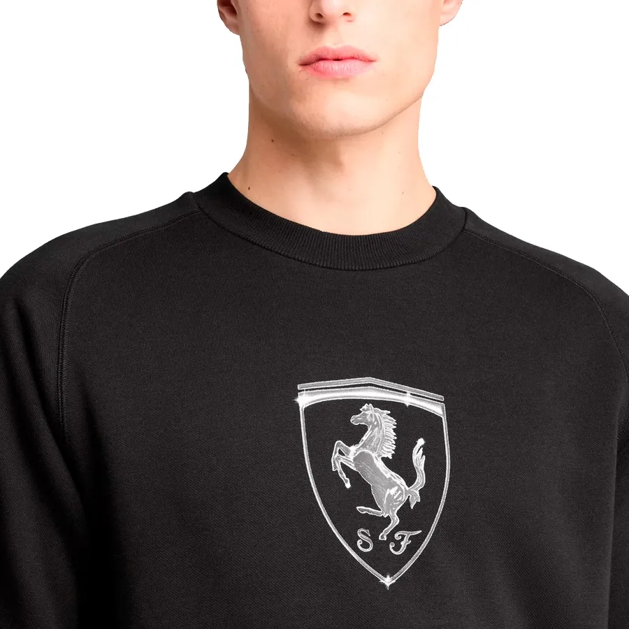 Imagen 5 de 6 de Buzo Puma Ferrari race big shield-NEGRO/PLATA