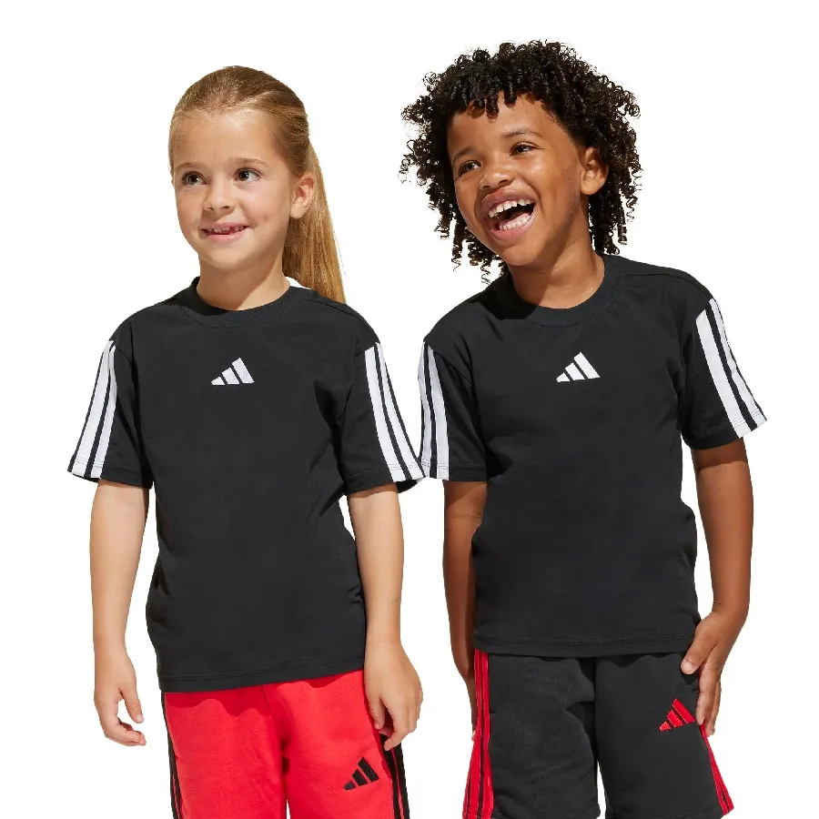 Imagen 4 de 5 de Remera adidas Essentials Kids-NEGRO/BLANCO