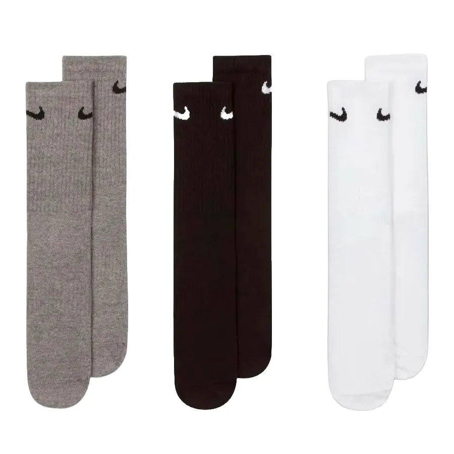 Imagen 1 de 2 de Medias Nike Everyday Lightweight-GRIS/BLANCO/NEGRO